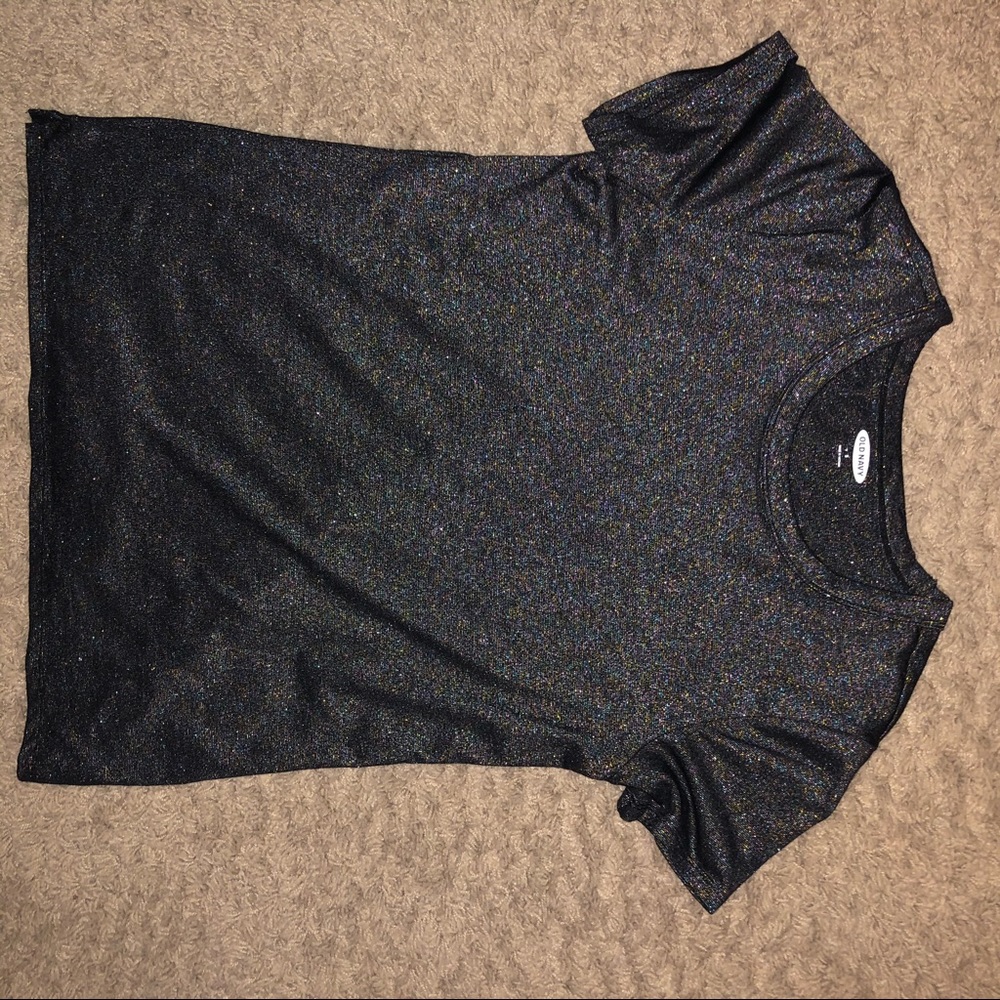 Old navy gray glitter sparkle tee shirt